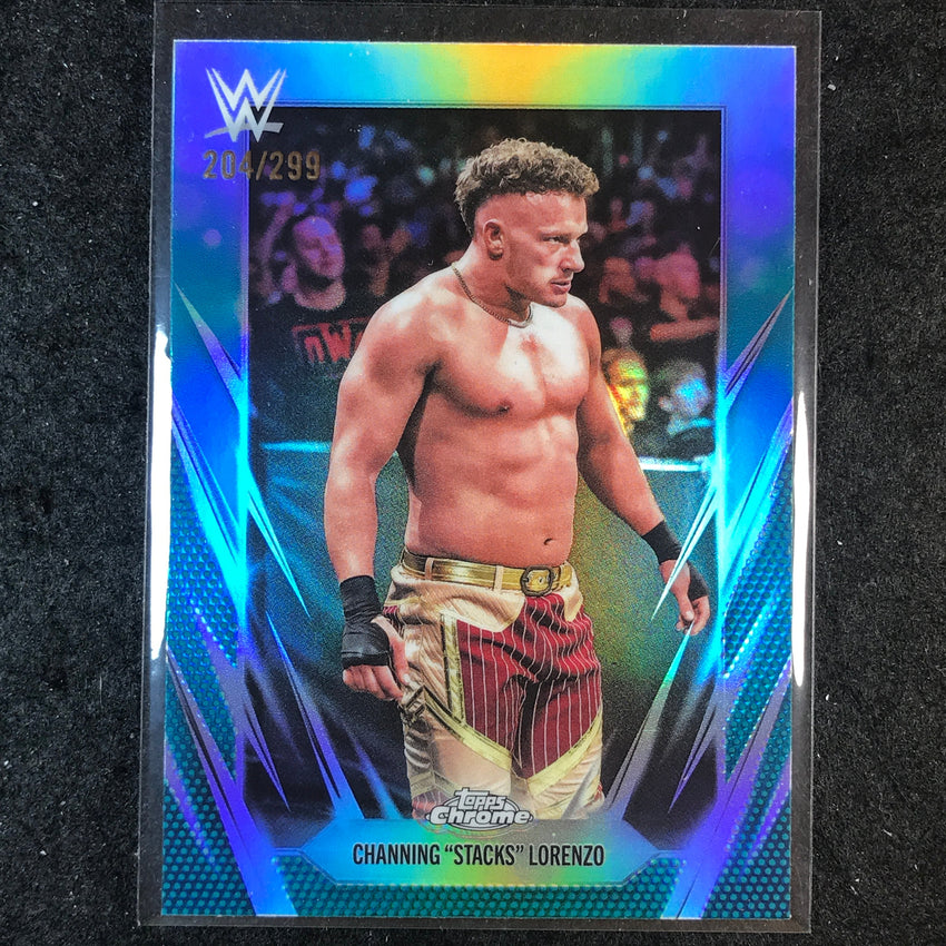 2026 Topps Chrome WWE CHANNING "STACKS" LORENZO NXT Base Teal /299 #188