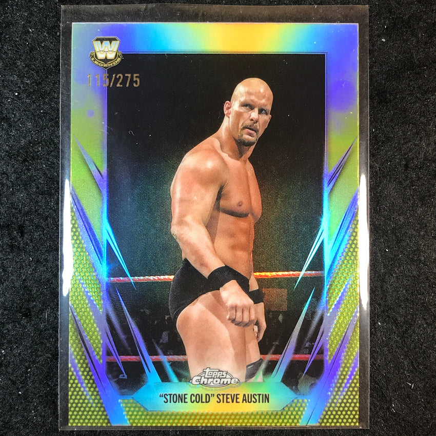 2026 Topps Chrome WWE "STONE COLD" STEVE AUSTIN Base Yellow /275 #7