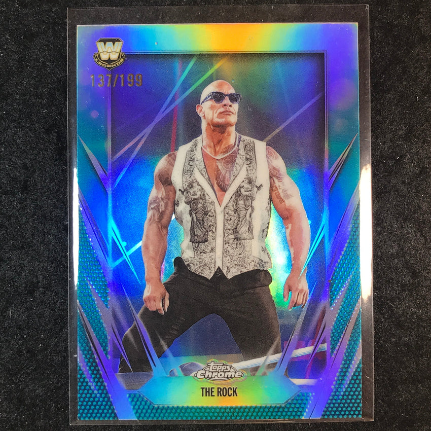 2026 Topps Chrome WWE THE ROCK Base Aqua /199 #1
