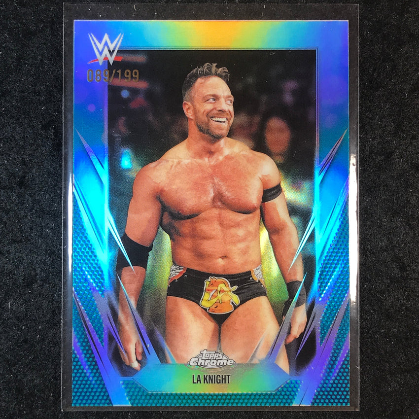 2026 Topps Chrome WWE LA KNIGHT Base Aqua /199 #87