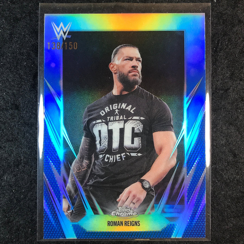 2026 Topps Chrome WWE ROMAN REIGNS Base Blue 138/150 #18