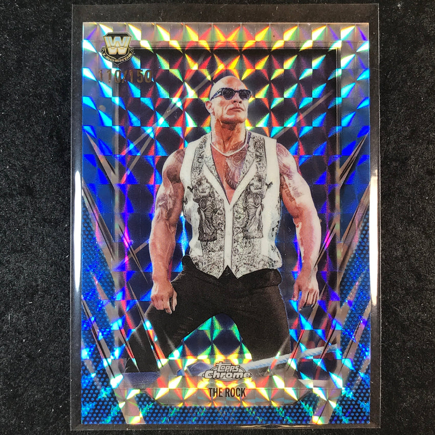 2026 Topps Chrome WWE THE ROCK Base Blue Geometric 110/150 #1