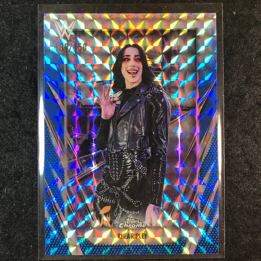 2026 Topps Chrome WWE RHEA RIPLEY Base Blue Geometric 136/150 #20