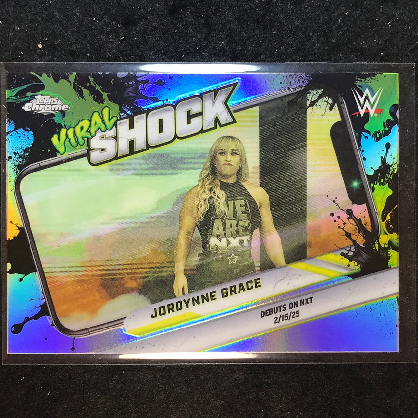2026 Topps Chrome WWE JORDYNNE GRACE Viral Shock Refractor #VIR-17