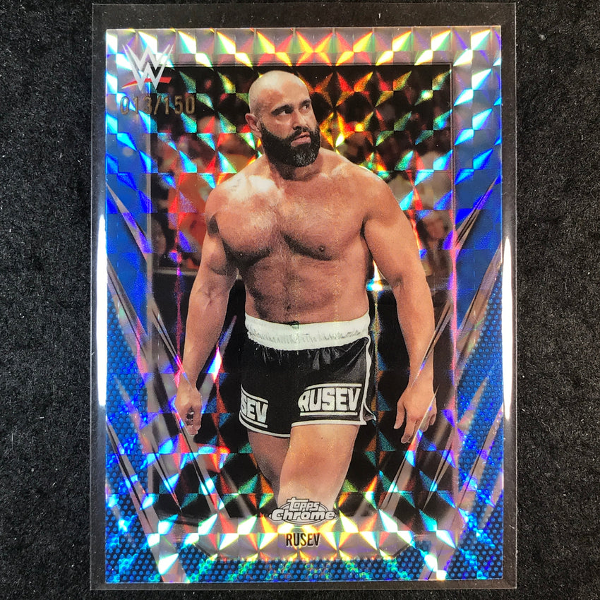 2026 Topps Chrome WWE RUSEV Base Blue Geometric 13/150 #50