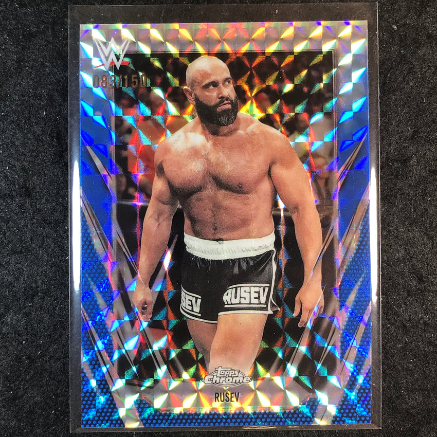 2026 Topps Chrome WWE RUSEV Base Blue Geometric 83/150 #50