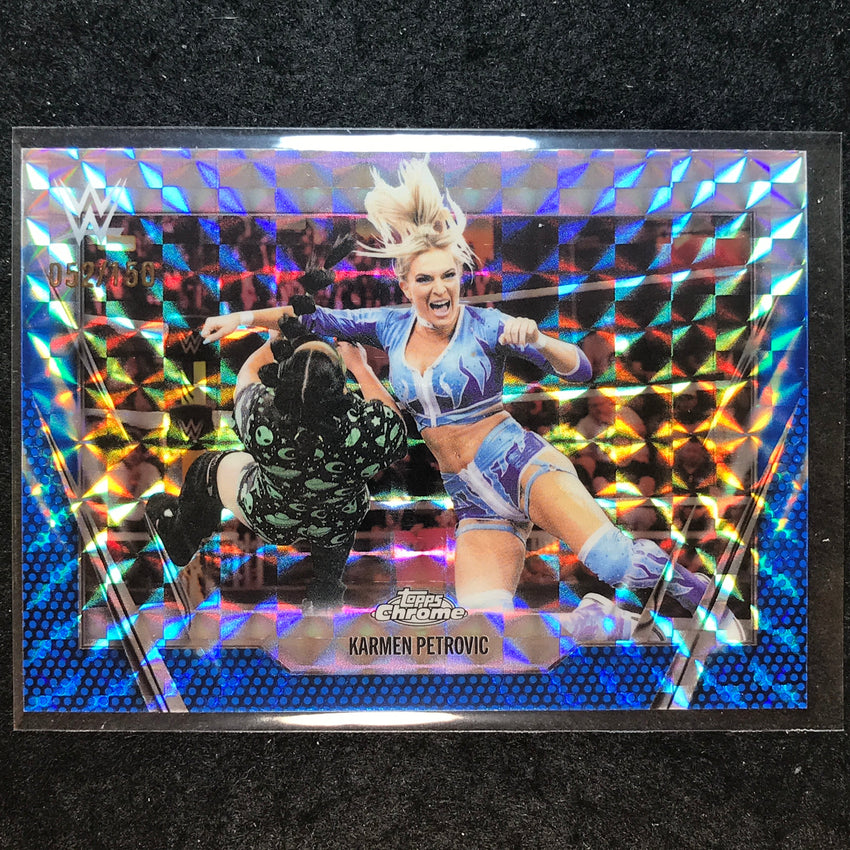 2026 Topps Chrome WWE KARMEN PETROVIC Base Blue Geometric 52/150 #54