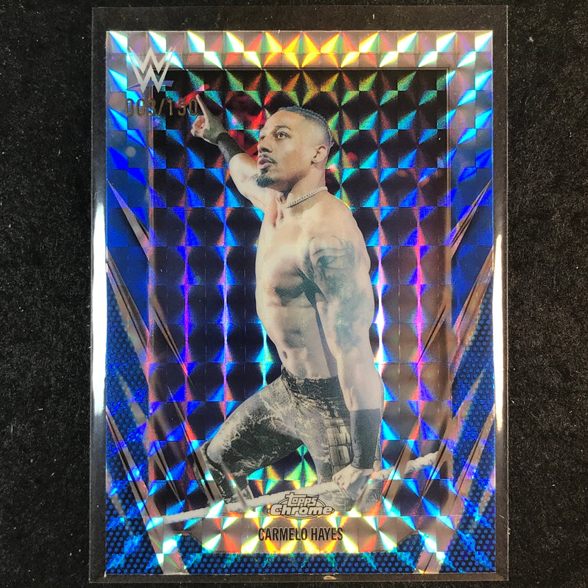2026 Topps Chrome WWE CARMELO HAYES Base Blue Geometric 3/150 #70