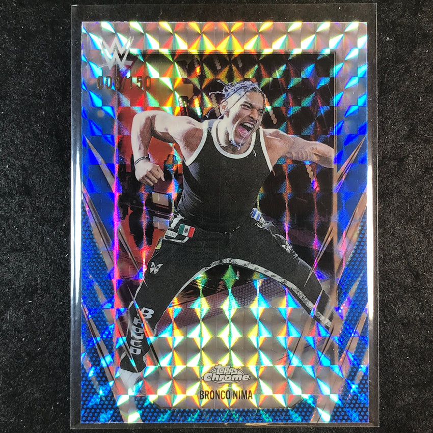 2026 Topps Chrome WWE BRONCO NIMA Base Blue Geometric 3/150 #103