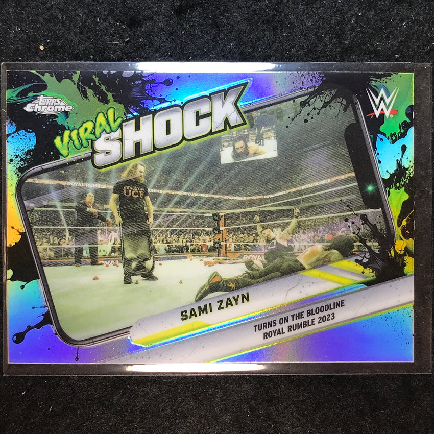 2026 Topps Chrome WWE SAMI ZAYN Viral Shock Refractor #VIR-20