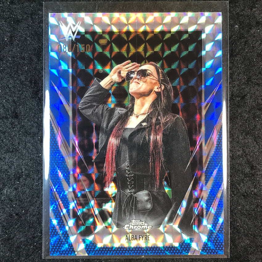 2026 Topps Chrome WWE ALBA FYRE Base Blue Geometric 88/150 #184