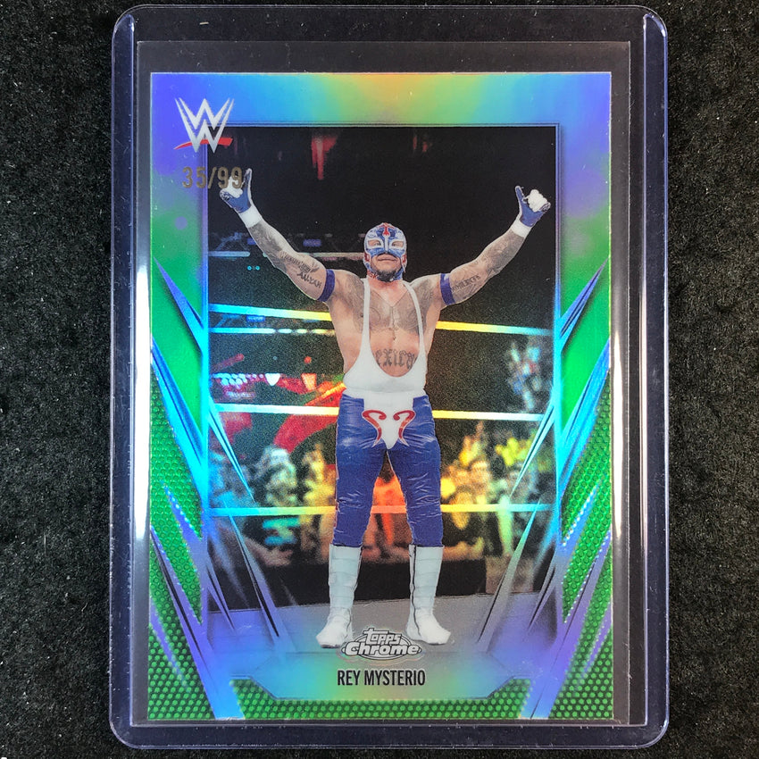 2026 Topps Chrome WWE REY MYSTERIO Base Green 35/99 #97