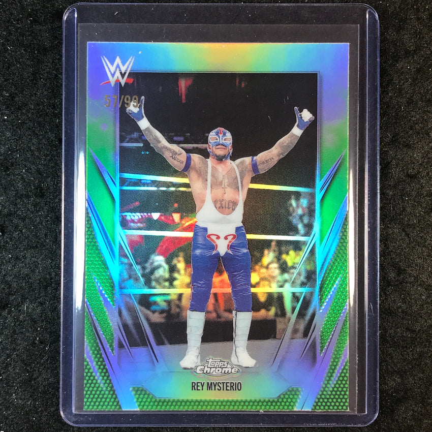 2026 Topps Chrome WWE REY MYSTERIO Base Green 57/99 #97
