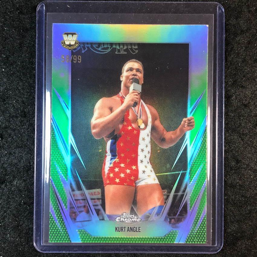 2026 Topps Chrome WWE KURT ANGLE Base Green 58/99 #123