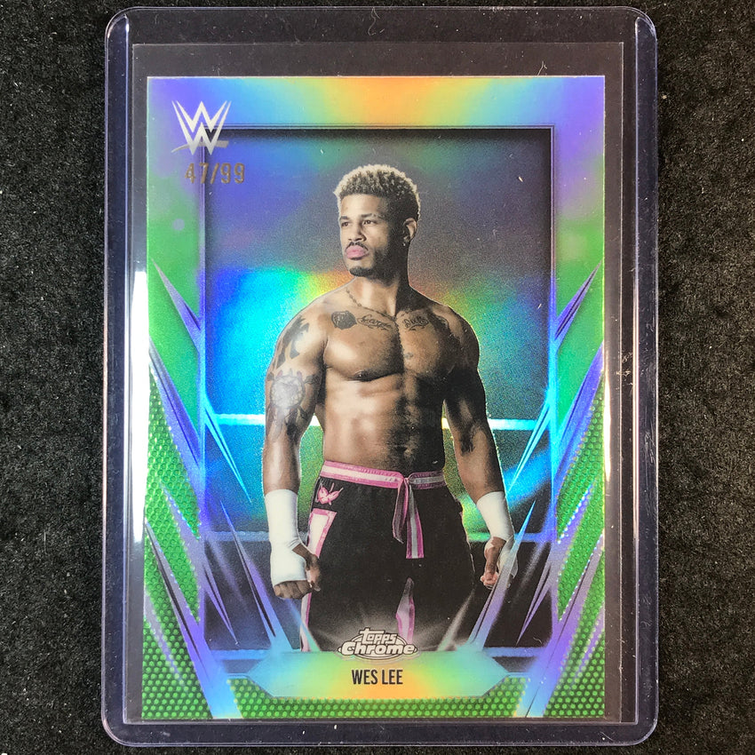 2026 Topps Chrome WWE WES LEE Base Green 47/99 #180