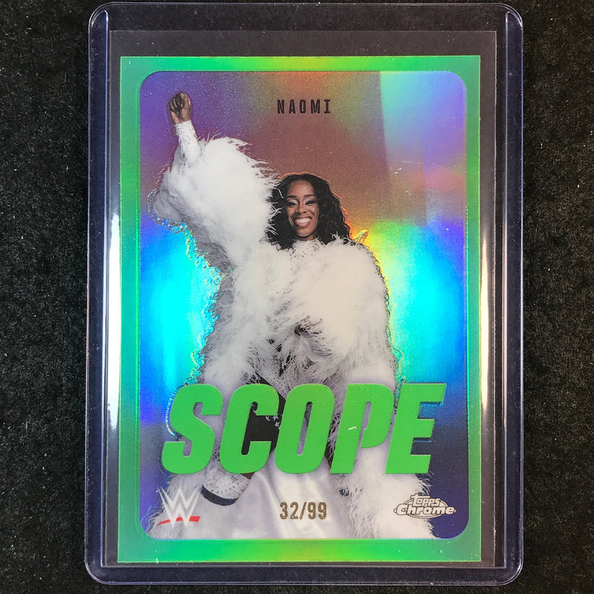 2026 Topps Chrome WWE NAOMI Scope Green 32/99 #39