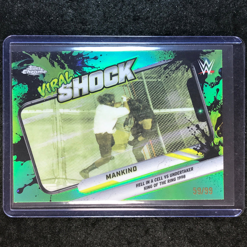 2026 Topps Chrome WWE MANKIND Viral Shock Green 59/99 #5