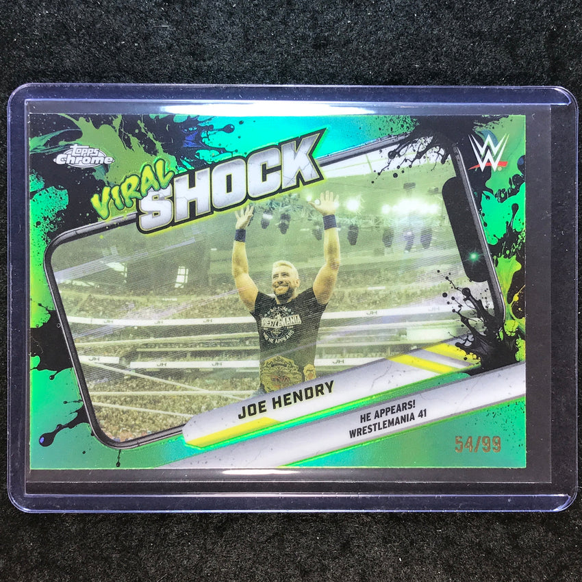 2026 Topps Chrome WWE JOE HENDRY Viral Shock Green 54/99 #15