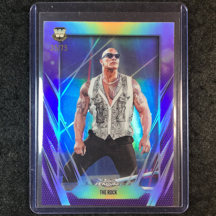 2026 Topps Chrome WWE THE ROCK Base Purple 35/75 #1