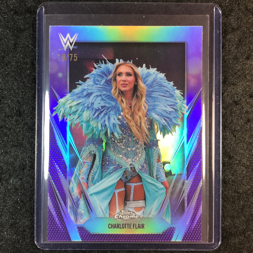2026 Topps Chrome WWE CHARLOTTE FLAIR Base Purple 19/75 #89