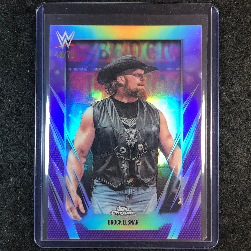 2026 Topps Chrome WWE BROCK LESNAR Base Purple 48/75 #168