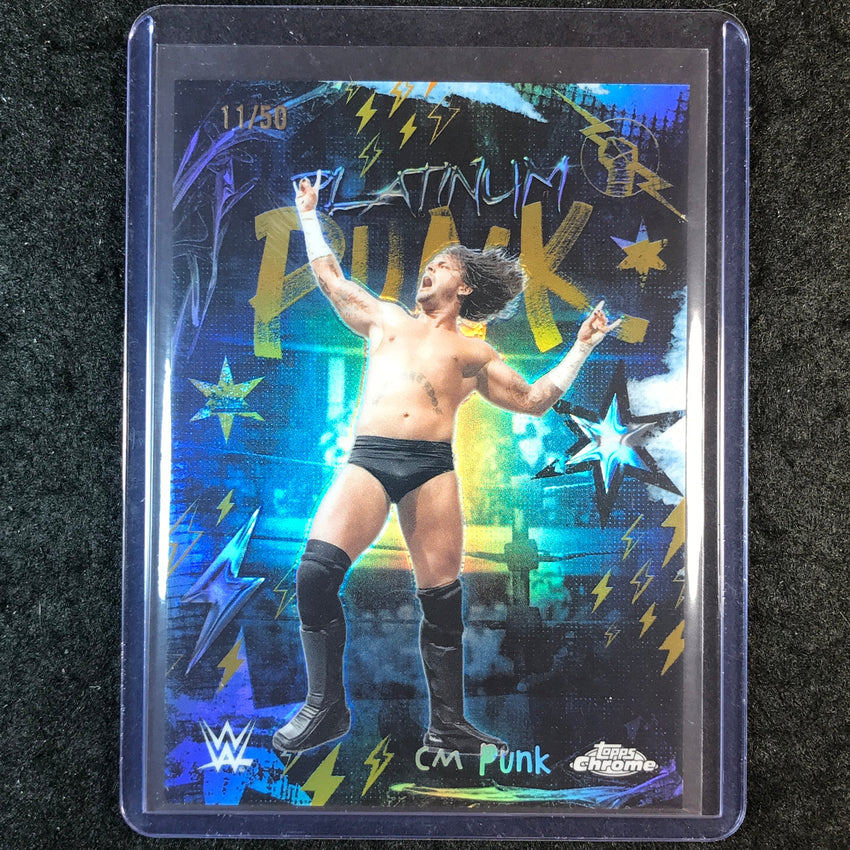 2026 Topps Chrome WWE CM PUNK Platinum Punk Gold 11/50 #1