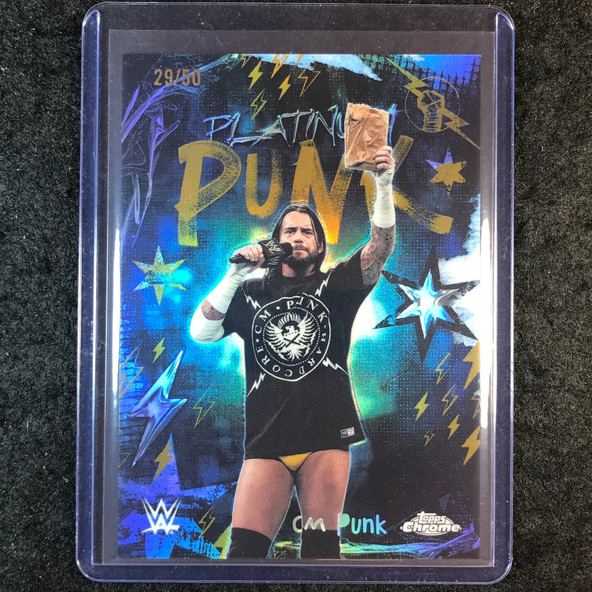 2026 Topps Chrome WWE CM PUNK Platinum Punk Gold 29/50 #6