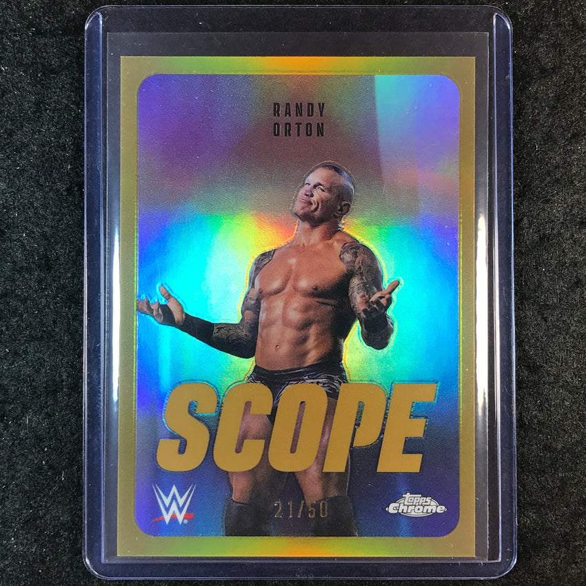 2026 Topps Chrome WWE RANDY ORTON Scope Gold 21/50 #15