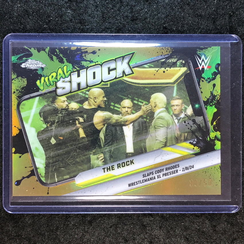 2026 Topps Chrome WWE THE ROCK Viral Shock Gold 30/50 #4