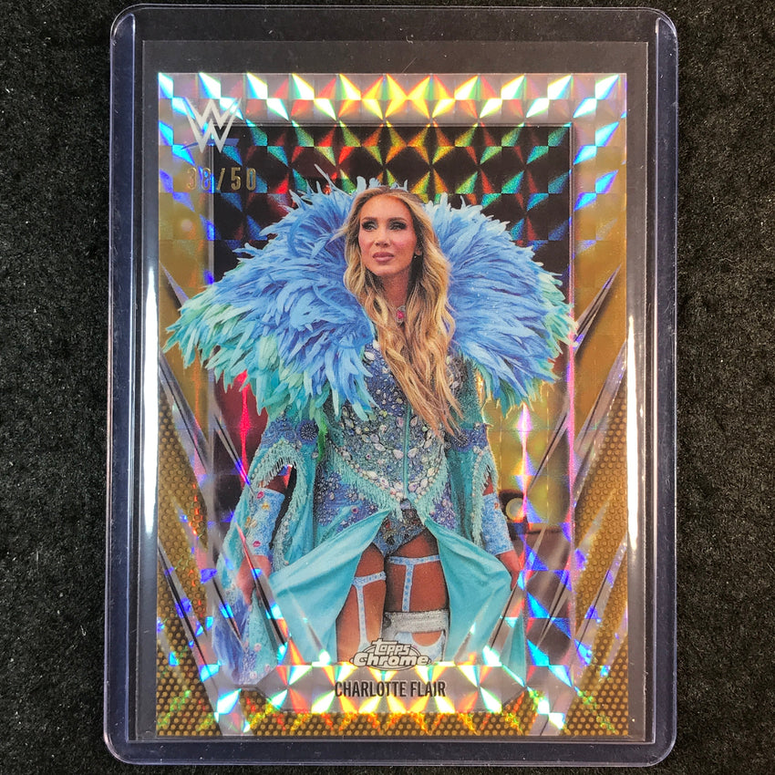 2026 Topps Chrome WWE CHARLOTTE FLAIR Base Gold Geometric 38/50 #89