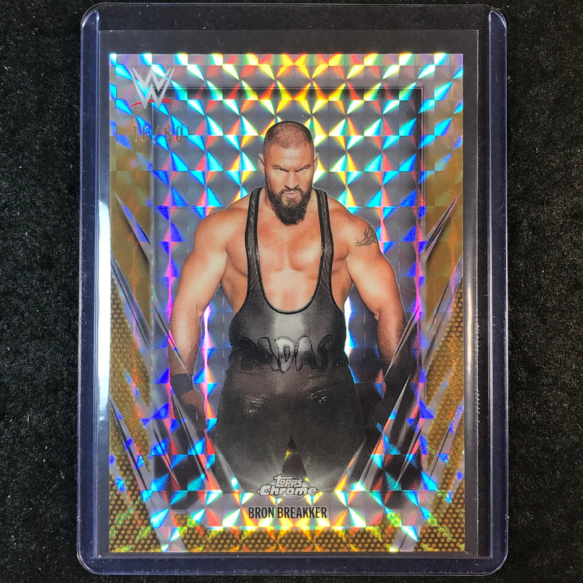 2026 Topps Chrome WWE BRON BREAKKER Base Gold Geometric 16/50 #93