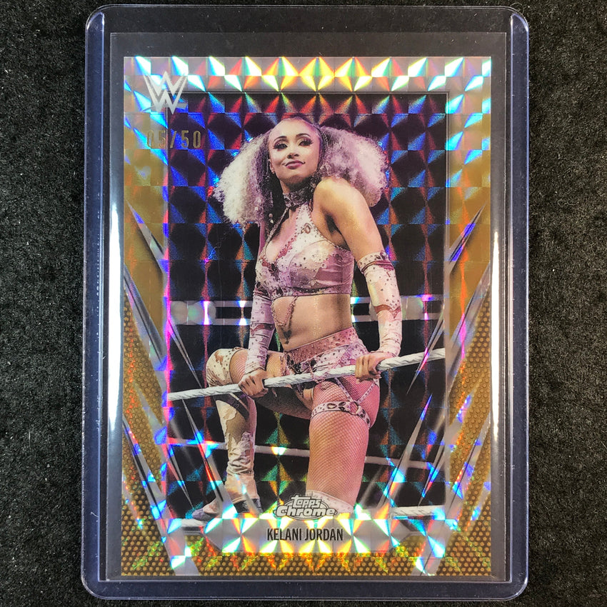 2026 Topps Chrome WWE KELANI JORDAN Base Gold Geometric 5/50 #95