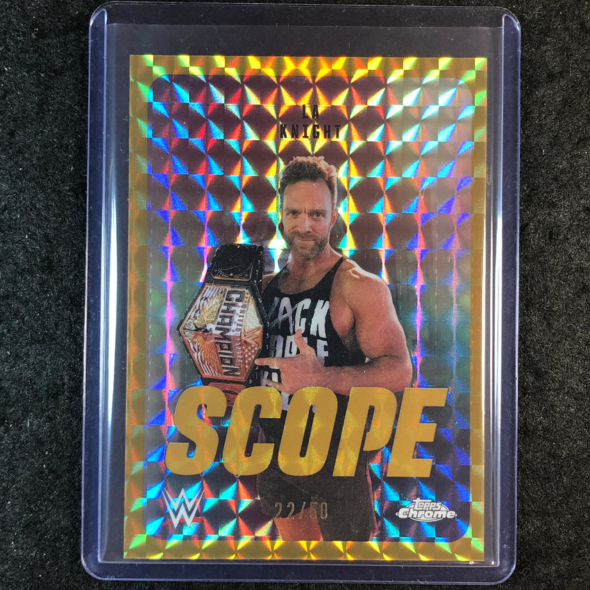 2026 Topps Chrome WWE LA KNIGHT Scope Gold Geometric 22/50 #6