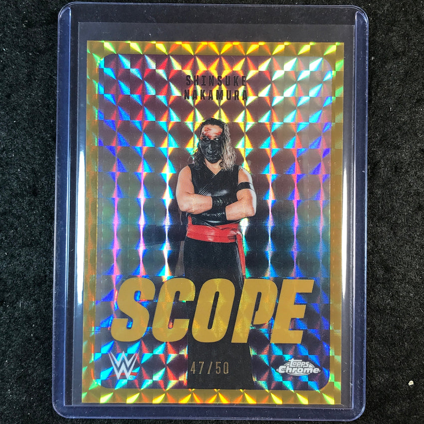 2026 Topps Chrome WWE SHINSUKE NAKAMURA Scope Gold Geometric 47/50 #9