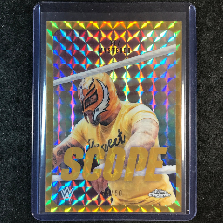 2026 Topps Chrome WWE REY MYSTERIO Scope Gold Geometric 24/50 #26