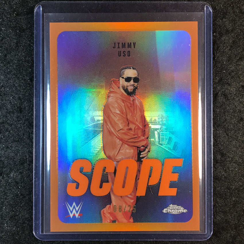 2026 Topps Chrome WWE JIMMY USO Scope Orange 8/25 #16