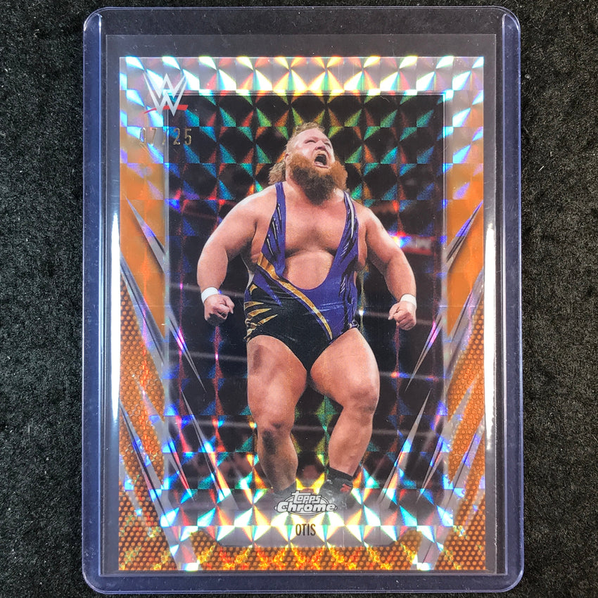 2026 Topps Chrome WWE OTIS Base Orange Geometric 7/25 #75