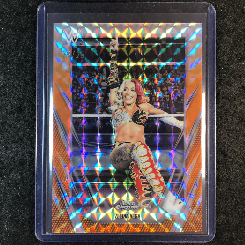 2026 Topps Chrome WWE ZELINA VEGA Base Orange Geometric 25/25 #189