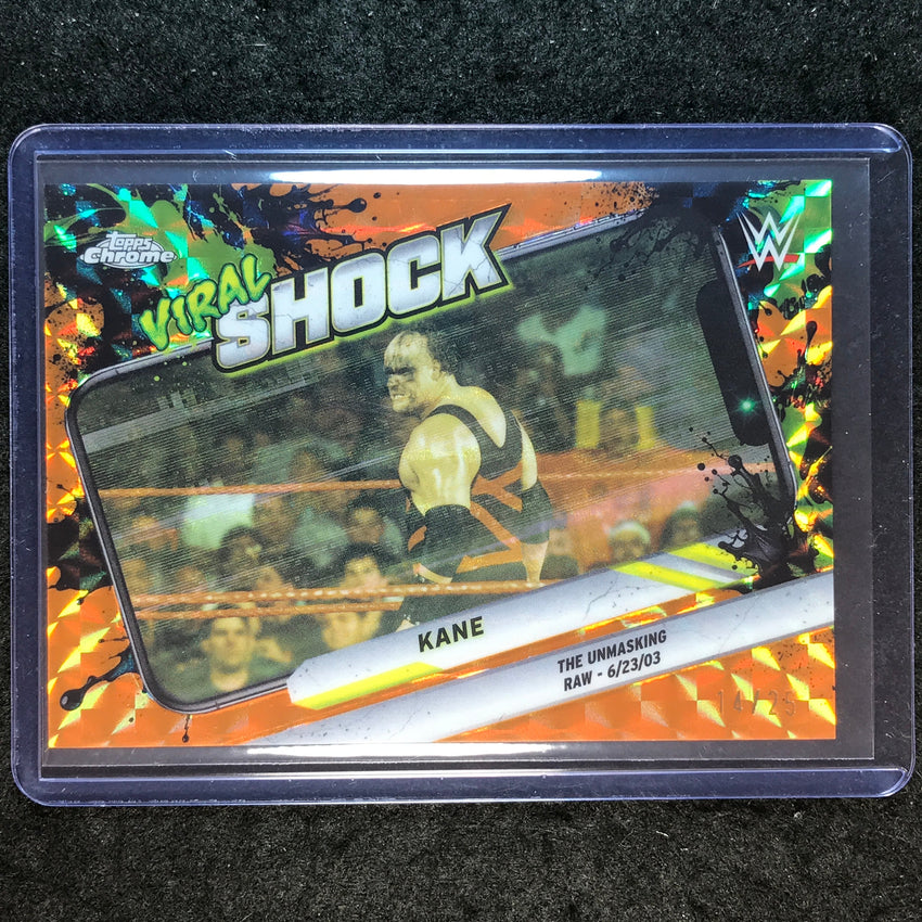 2026 Topps Chrome WWE KANE Viral Shock Orange Geometric 14/25 #14
