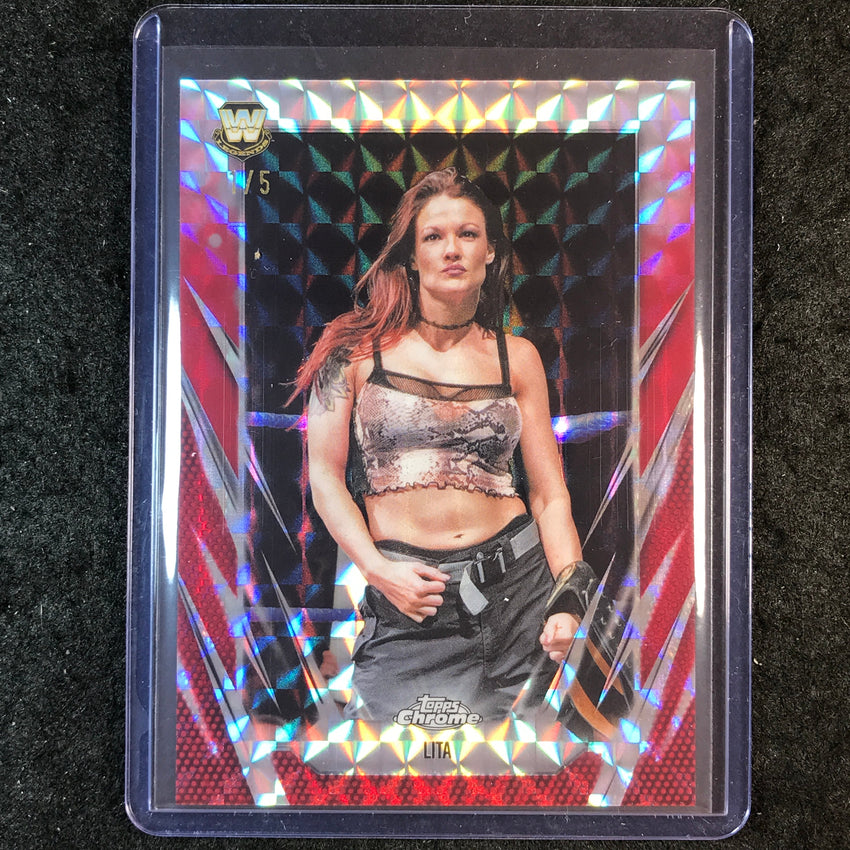 2026 Topps Chrome WWE LITA Base Red Geometric 1/5 #61