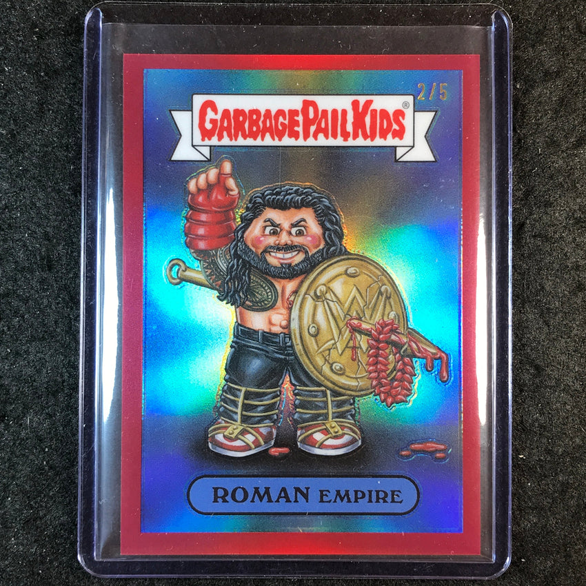 2026 Topps Chrome WWE ROMAN EMPIRE Garbage Pail Kids SSP GPK Red 2/5 #RR