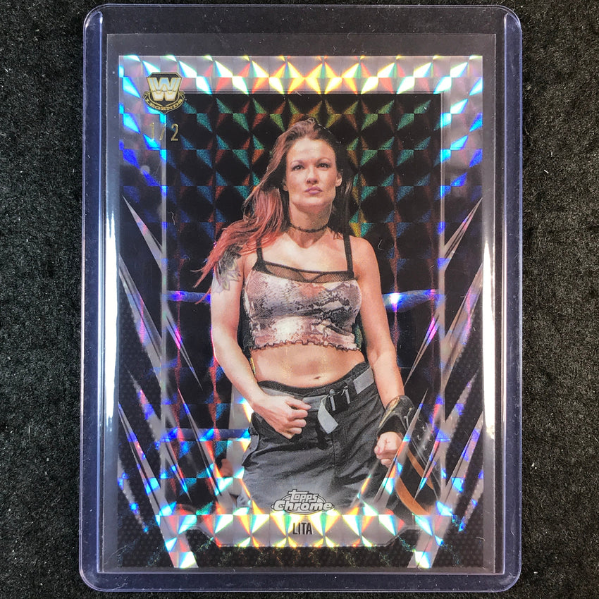 2026 Topps Chrome WWE LITA Base Black Geometric 1/2 #61