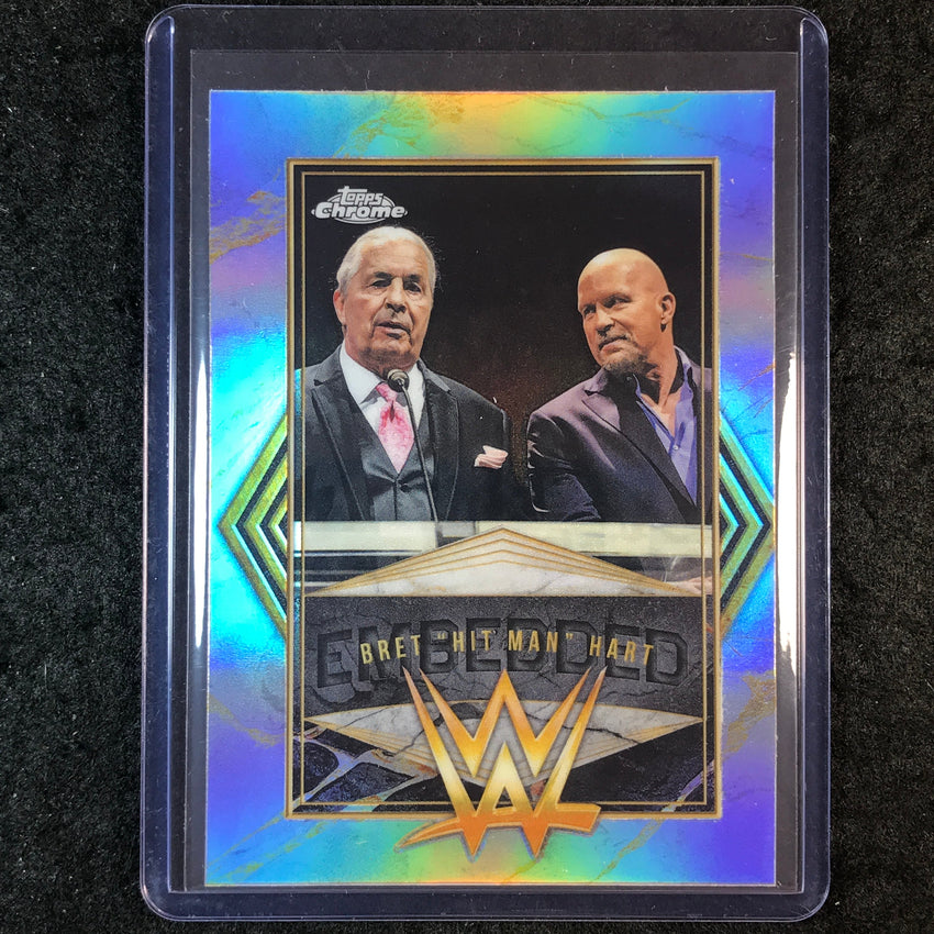 2026 Topps Chrome WWE BRET "HIT MAN" HART Embedded SP #EMB-15