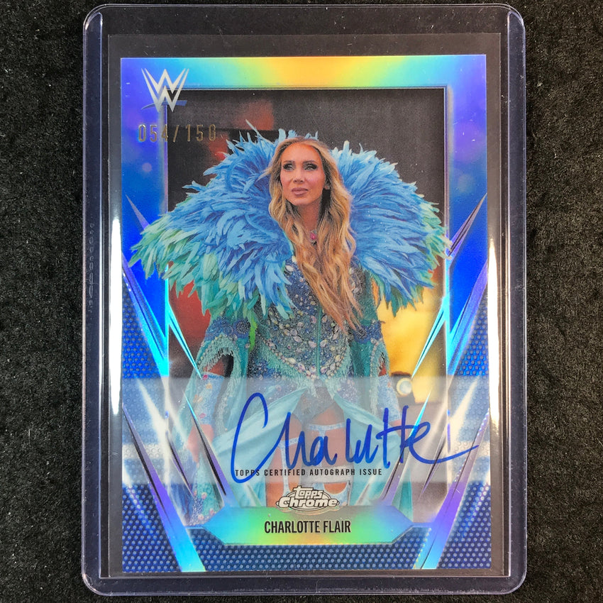 2026 Topps Chrome WWE CHARLOTTE FLAIR Chrome Autographs Blue 54/150