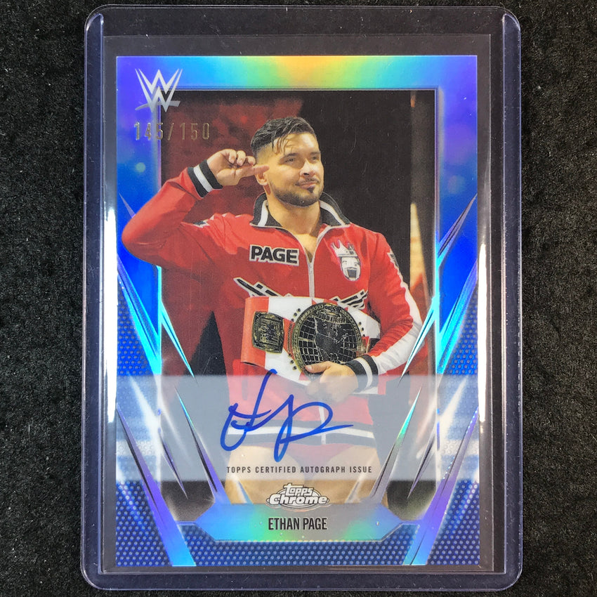 2026 Topps Chrome WWE ETHAN PAGE Chrome Autographs Blue 145/150