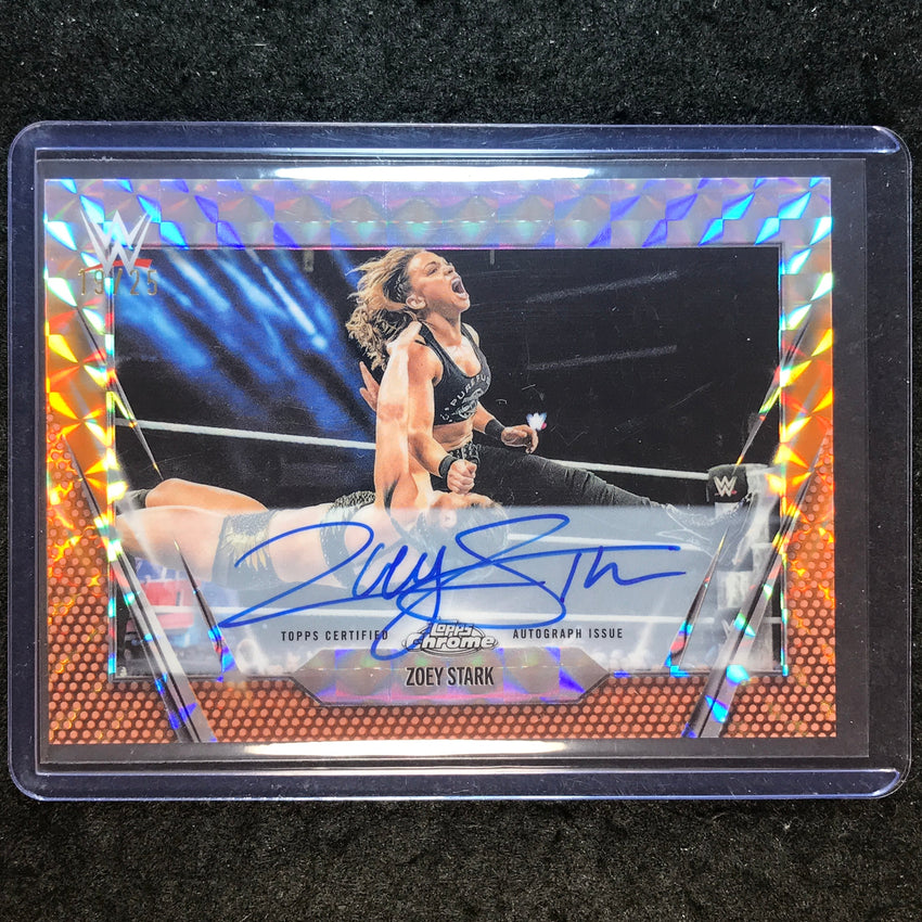 2026 Topps Chrome WWE ZOEY STARK Chrome Autographs Orange Geometric 19/25