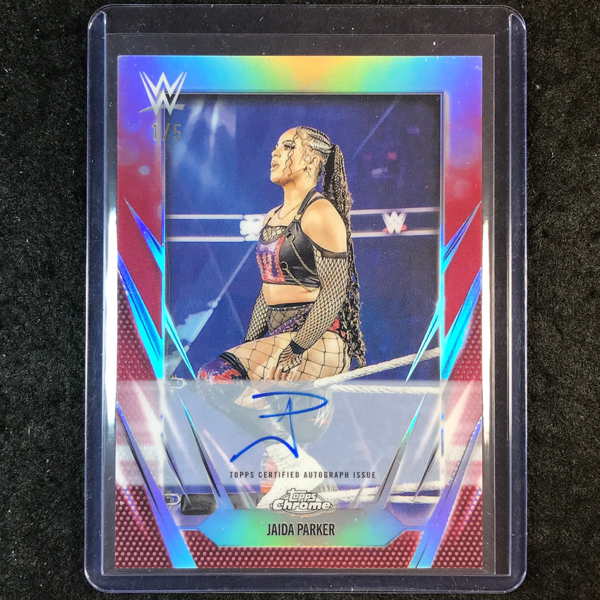 2026 Topps Chrome WWE JAIDA PARKER Chrome Autographs Red 1/5