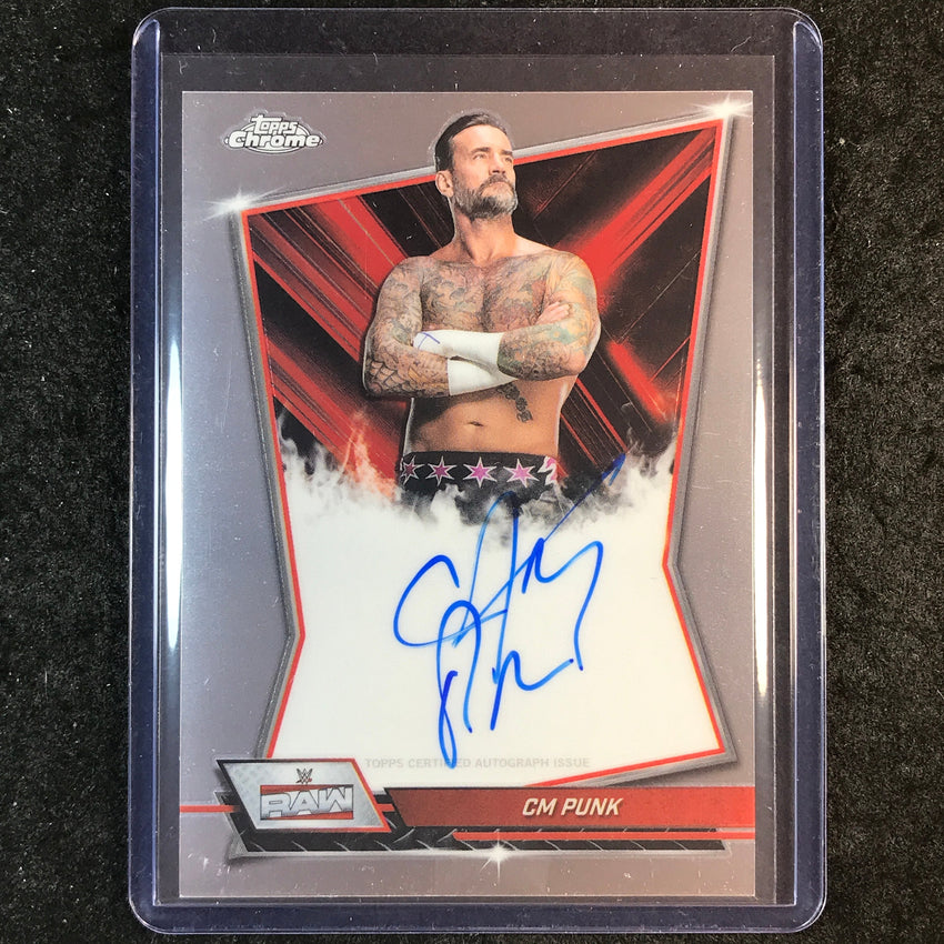 2026 Topps Chrome WWE CM PUNK Red Brand Auto Base #RBA-CMP