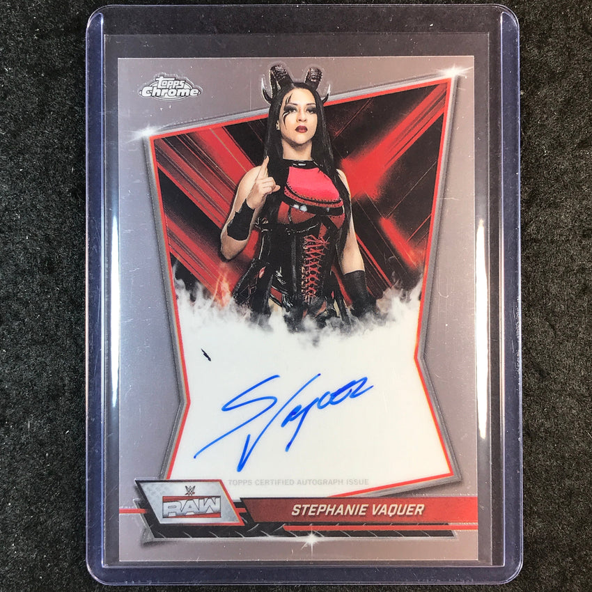 2026 Topps Chrome WWE STEPHANIE VAQUER Red Brand Auto Base #RBA-STE