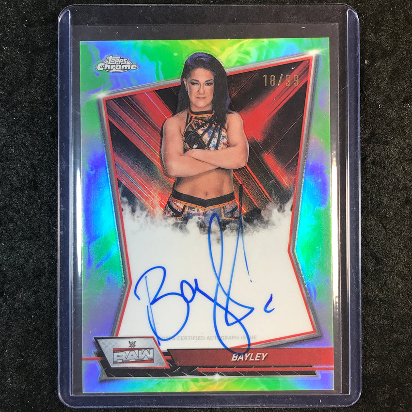 2026 Topps Chrome WWE BAYLEY Red Brand Auto Green 18/99